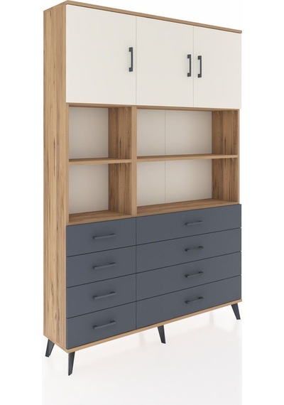 Arges Dolap 8 Raflı 8 Çekmeceli 3 Kapaklı 132x30x195 Çam-aytaşı/antrasit Aytası/antrasıt Arges Dolap 8 Raflı 8 Çekmeceli 3 Kapaklı 132x30x195 Çam-aytaşı/antrasit Aytası/antrasıt