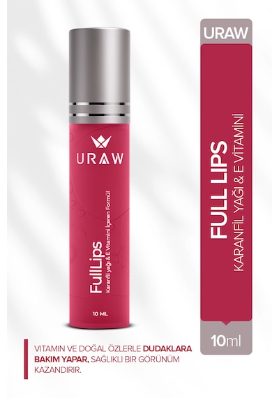 Uraw Full Lips Dolgun Görünüm ve Işıltı Etkili Dudak Dolgunlaştırıcı 10 ML