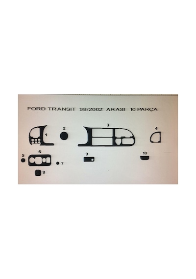 Ford Transit 1999-2002 8 Parça Torpido Kaplama Renk Gri
