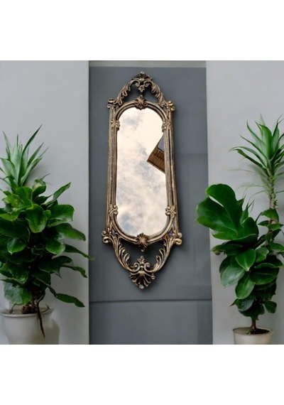 Peramari Dekoratif Polyester Tekli Niş Ayna Gold Eskitme Gold Eskitme 63 X 30 Diğer
