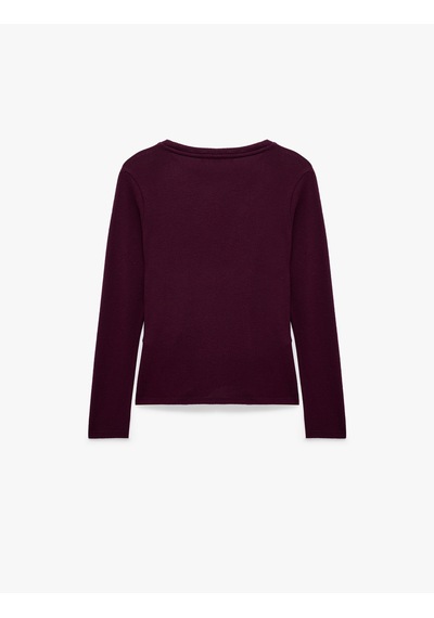 Koton Asimetrik Bağlamalı Mürdüm Rengi Yumuşak Dokulu Tişört Bisiklet Yaka Uzun Kollu Slim Fit Drapeli Mürdüm 7wak50013pk Mor Koton Asimetrik Bağlamalı Mürdüm Rengi Yumuşak Dokulu Tişört Bisiklet Yaka Uzun Kollu Slim Fit Drapeli Mürdüm 7wak50013pk Mor