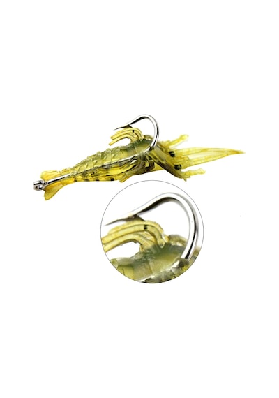 10 Adet - 4 Cm Jig Kancalı Silikon Yumuşak Sahte Karides