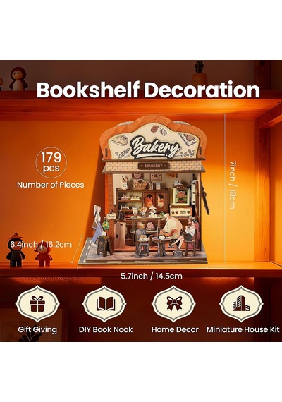 3d Wooden Puzzle Book Street View Bakery 68073