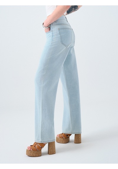 Wide Leg Regular Fit Kadın Pantolon Denim