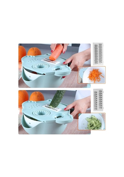 Çok Fonksiyonlu Salata Aparatı - Süzgeçli Doğrayıcı Kase