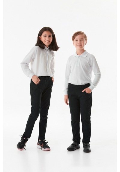 Fullamoda Beli Lastikli Straight Erkek Çocuk Pantolon 24mcck254212215-siyah Siyah