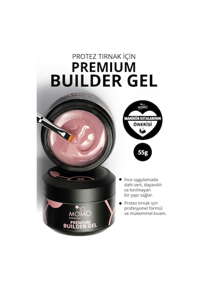 Momo Professional Premium Builder Gel Protez Tırnak Jeli No.08 Gül Kurusu 55 gr