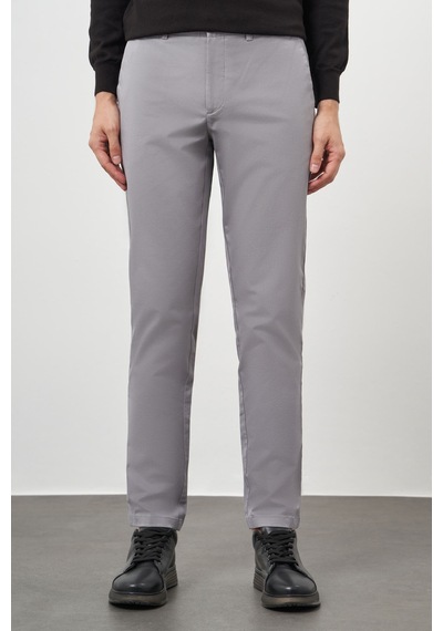 Morven Erkek Gri Pamuk Yan Cep Slim Fit Chino Pantolon 25ks003001100 Gri