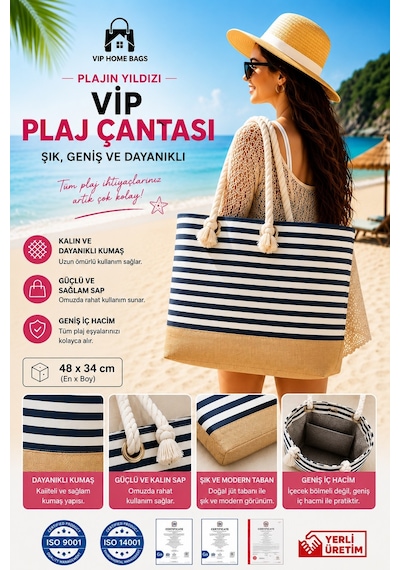 Plaj Çantası Vip Çanta El Ve Omuz Çantası Piknik Çantası-zebra Desenli
