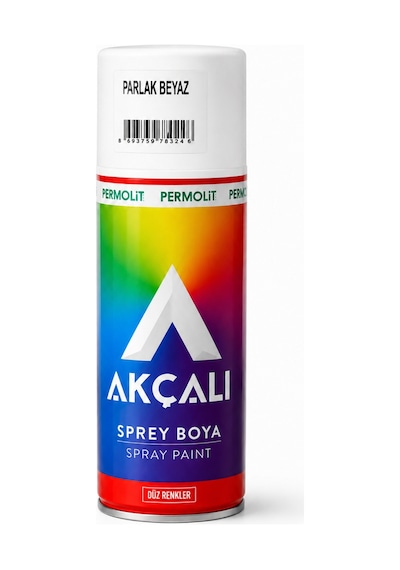 Akçalı Sprey Boya Parlak Beyaz Boya Beyaz Beyaz