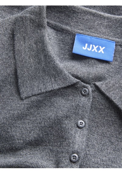 Jack & Jones Kadin Dar Kalip Polo Yaka Kazak - Wren - 12286299 Medium Grey Melange