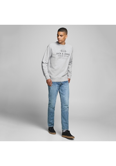 Jack & Jones Erkek Sweatshırt 12164976-whıte 12164976-whıte Gri Gri