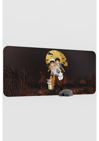 Ateşböceklerinin Mezarı Anime V5 - 90x40 Xxl Gaming Kauçuk Kaymaz Taban Mouse Pad Fare Altlığı
