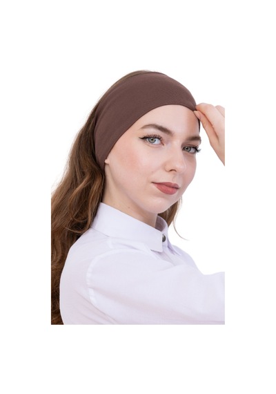 Modish Group Kadın Tesettür Bandana Penye Kaymaz Hazır Şal Eşarp Altı Bone Rahat Kullanım Kahverengi