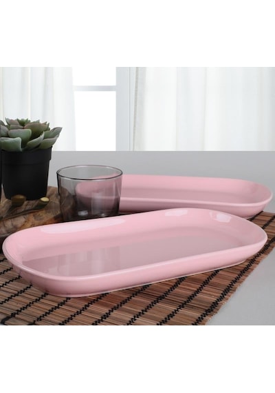 Keramika Noyan 30 Cm Kayık Tabak Pembe Açık 551 A