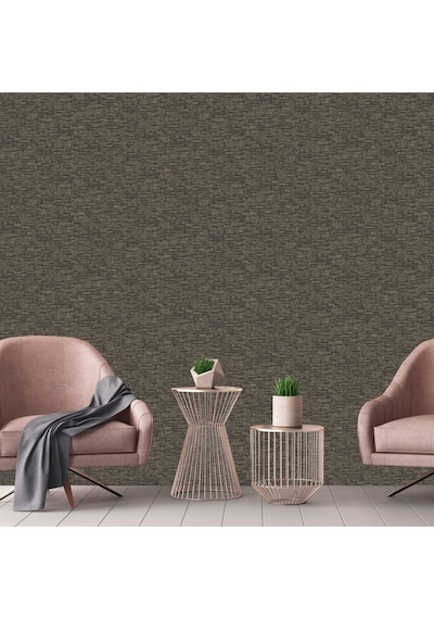 Adawall Muse Koleksiyonu- 25106-7 Kahverengi Bej Textile Dokulu Duvar Kağıdı 1.06x15.6m, 16.5m² Çok Renkli