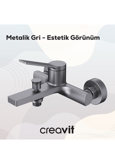 Creavit Ondea Banyo Armatürü Metalik Gri