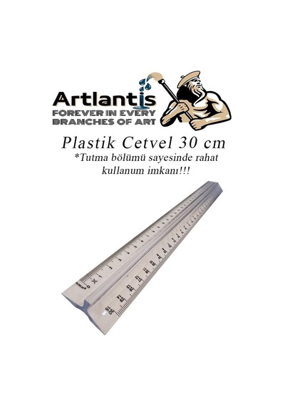 Cetvel 30 Cm Plastik Şeffaf 1 Adet Tribli Desimetre Okul Sınıf Öğrenci Tutumu Kolay Cetvel 30 Cm Genel