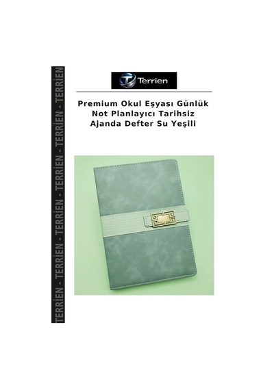 Premium Okul Eşyası Günlük Not Planlayıcı Tarihsiz Ajanda Defter Su Yeşili Çok Renkli