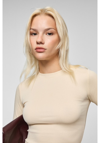 Grımelange Grıgros Kadın Esnek Kumaşlı Vücuda Oturan Slim Fit Uzun Kollu Bej T-shirt Bej Grımelange Grıgros Kadın Esnek Kumaşlı Vücuda Oturan Slim Fit Uzun Kollu Bej T-shirt Bej
