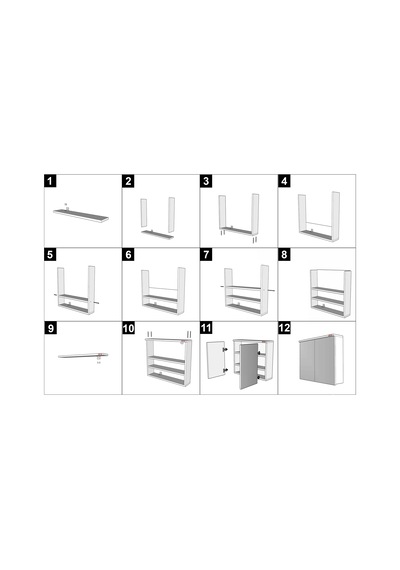 Çift Kapaklı Tam Boy Lavabo Üstü Banyo-Wc Dolabı (Günlük Kargo) (362303334) Beyaz