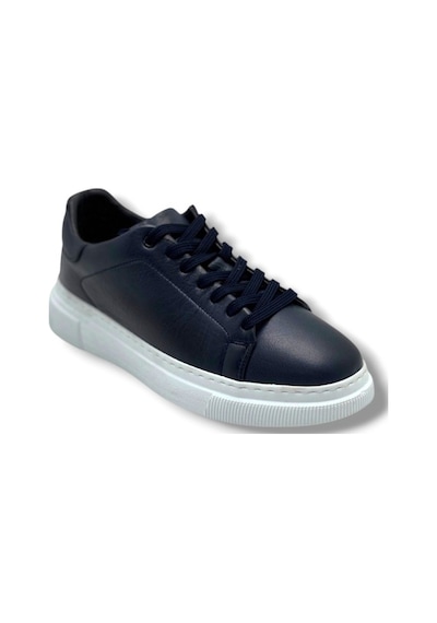 Cakgo 414-26 Hakiki Deri Anatomik Bağcıklı Erkek Sneaker Lacivert Beyaz