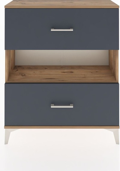 Arges Şifonyer Tek Raflı 2 Çekmeceli 88x30x106 Çam-antrasit Atlas Çam
