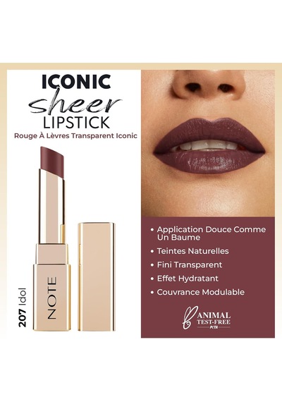 Cosmetics Iconic Sheer Lipstick 207 Idol Nemlendirici Parlak Ruj, Kahverengi Çok Renkli