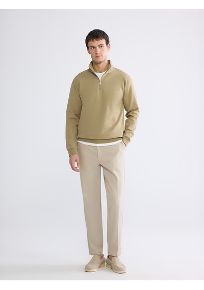Lcw Vision Haki Dik Yaka Erkek Sweatshirt