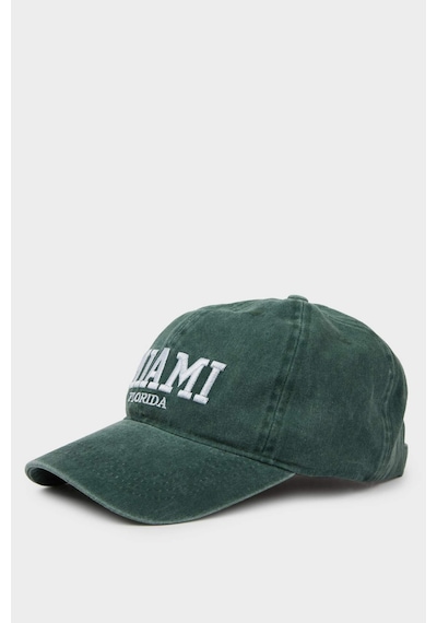 Defacto Erkek Nakışlı Pamuklu Cap Şapka B8022AX24SM Yeşil