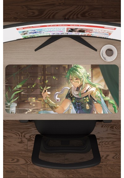 Baizhu Genshin Impact Anime Gacha V1 - 70x30 Xl Gaming Mouse Pad Fare Altlığı