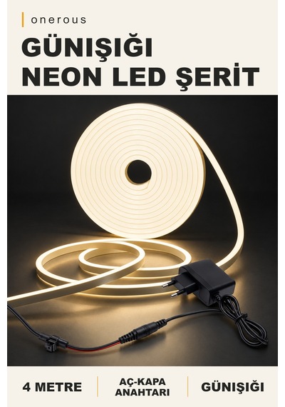 Onerous 4 M Günışığı Neon Led Şerit, Anahtarlı