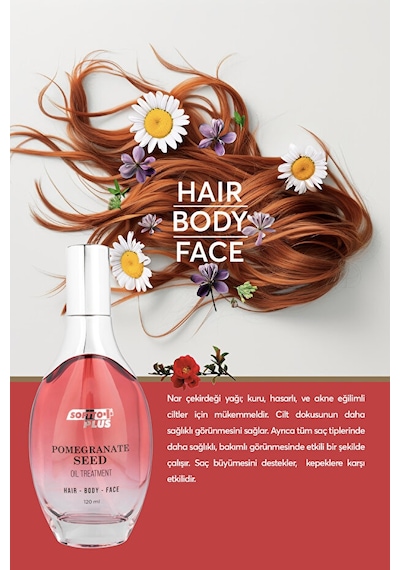 Softto Plus Nar Cilde Parlaklık Ve Canlılık Kazandıran Saç Yüz Ve Vücut Yağı 120 Ml