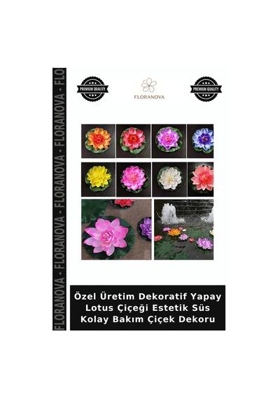 Özel Üretim Dekoratif Yapay Lotus Çiçeği Estetik Süs Kolay Bakım Çiçek Dekoru Çok Renkli