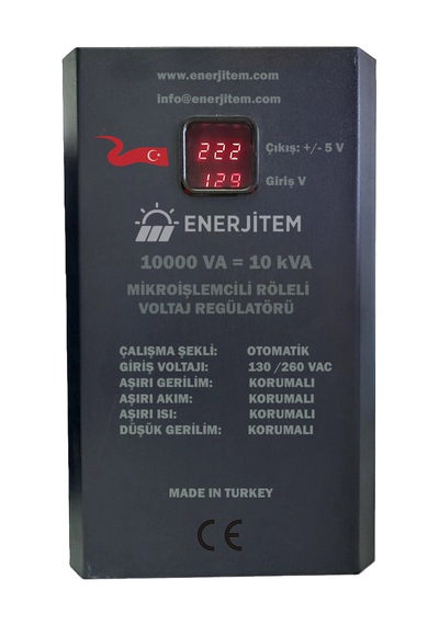 Enerjitem 10 Kva Röleli Voltaj Regülatörü 1f/1f 130-260v 10000va