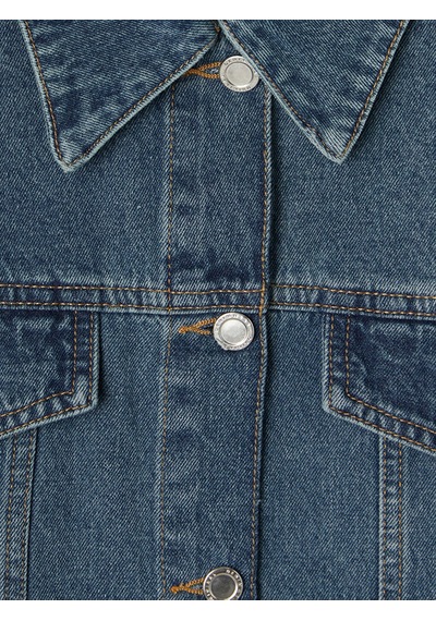 Lcw Everyday Mavi Gömlek Yaka Oversize Kadın Jean Ceket