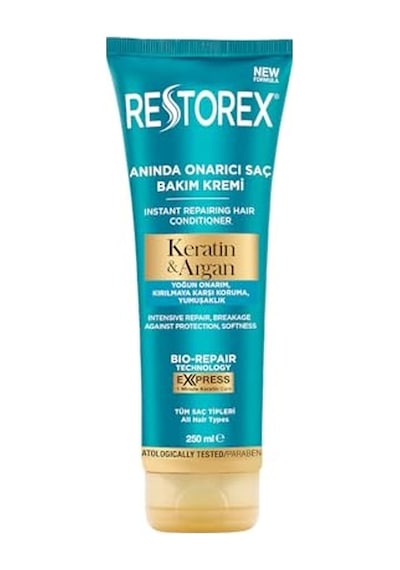 Keratin &amp Argan Onarıcı Saç Bakım Kremi 250 Ml - Yıpranmış Ve Hasar Görmüş Saçlar