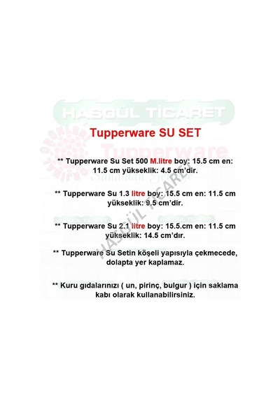 Tupperware Su Nazar Set 3'Lü Saklama Kabı Hsgl N1143489 Çok Renkli