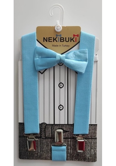 Nekibuki Erkek Çocuk Pantolon Askısı Ve Papyon Takımı (470403413) Mavi