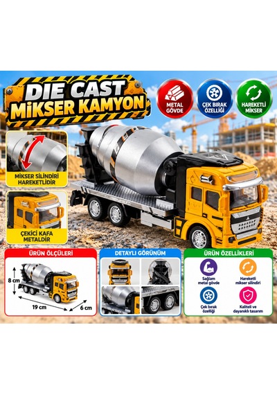 Die Cast Çek Bırak Sarı Mikser Nhr