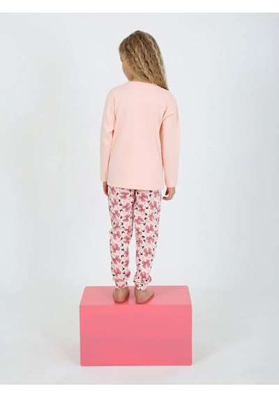 Kız Çocuk Uzun Kollu %100 Pamuklu Pijama Takımı Place Paris SOMON