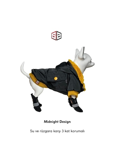 Köpek Kıyafeti - Su Geçirmez Köpek Montu, Köpek Yağmurluğu Siyah