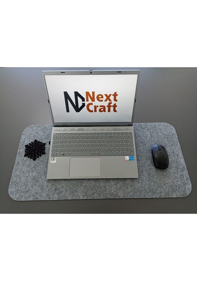 Çalışma Masası Düzenleyici Keçe Bilgisayar Mouse Pedi Masa Üstü Düzenleyici Mat 70x32 Cm Gri Açık