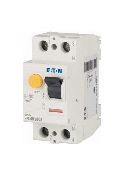 Eaton 286496 Artık Akım Devre Kesiciler Ac Tipi 2x40a, 6ka, 30ma