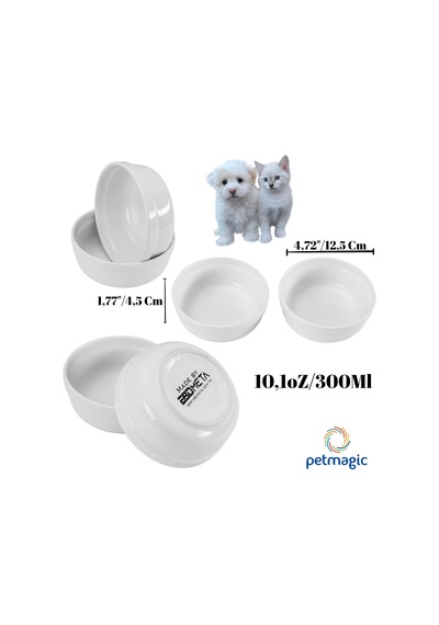 Petmagic Akrilik Pleksi Evcil Hayvan Siyah Seramik Kaseli İkili Kedi Ve Köpek Mama Su Kabı Neon Kırmızı