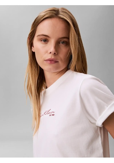 Calvin Klein Ss Graphıc Boxy Tee, Yaf, Xs Beyaz Kadın T-shirt