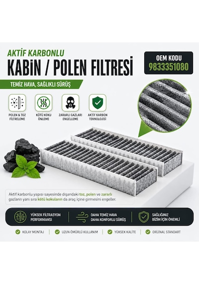 Polen Filtresi Peugeot 208 2008 2019 Sonrası Yan Sanayi 9833351080