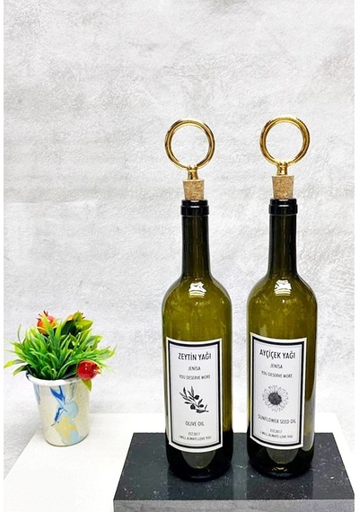 Altın Halka Mantar Tıpalı 750ml Yeşil Şişe Etiketli Yağlık Yağdan