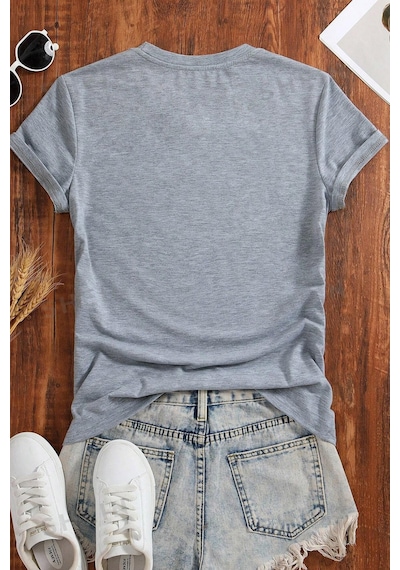 Unisex Miami Baskılı Oversize Tshirt Gri