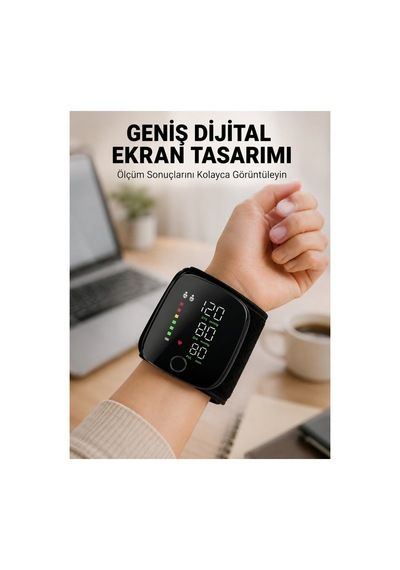 Evde Günlük Kullanıma Uygun Şarjlı Bilekten Tansiyon Ölçüm Cihazı - Hs08371400-4956